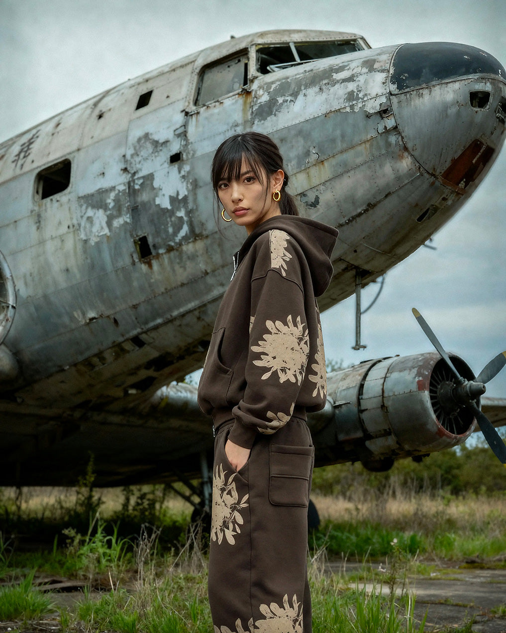 Blossom Trackie- Boxy Fit Zip Hoodie|Edizione Limitata